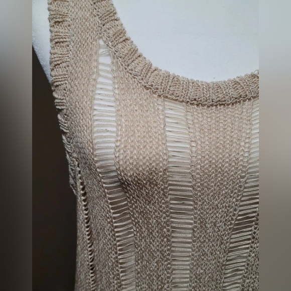 Cyrus Crochet Mesh Knit Vest Tank Bathing Suit Cover - Picture 10 of 15